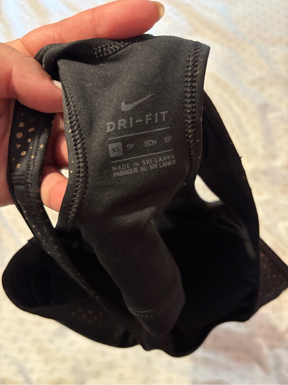 Nike Black Sports Bra with Gold Swoosh - Picture 3 of 3